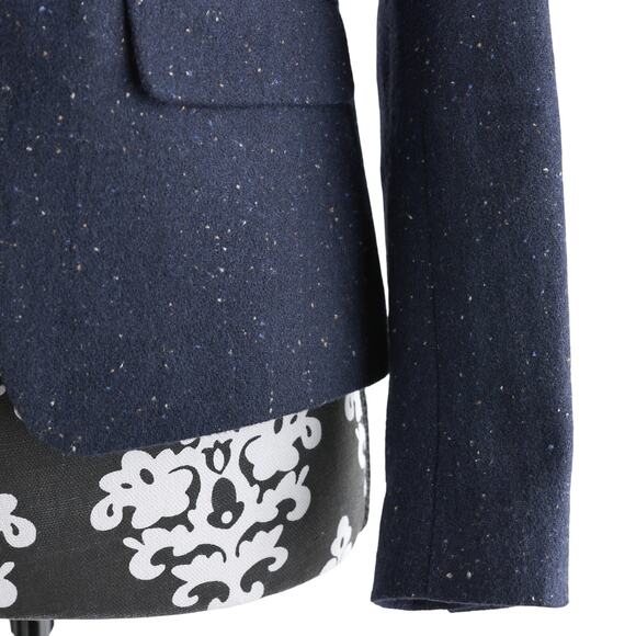 Women's Navy Ann Taylor Loft Wool Blend Blazer - Size 00P - Picture 12 of 13